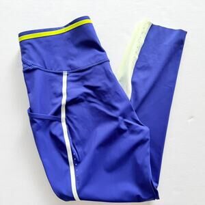Lululemon Seawheeze SE Bonded Tight 25" Symphony Blue Yellow Size 12